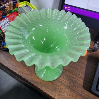 Vintage Jadeite Glass Pedestal Compote $65